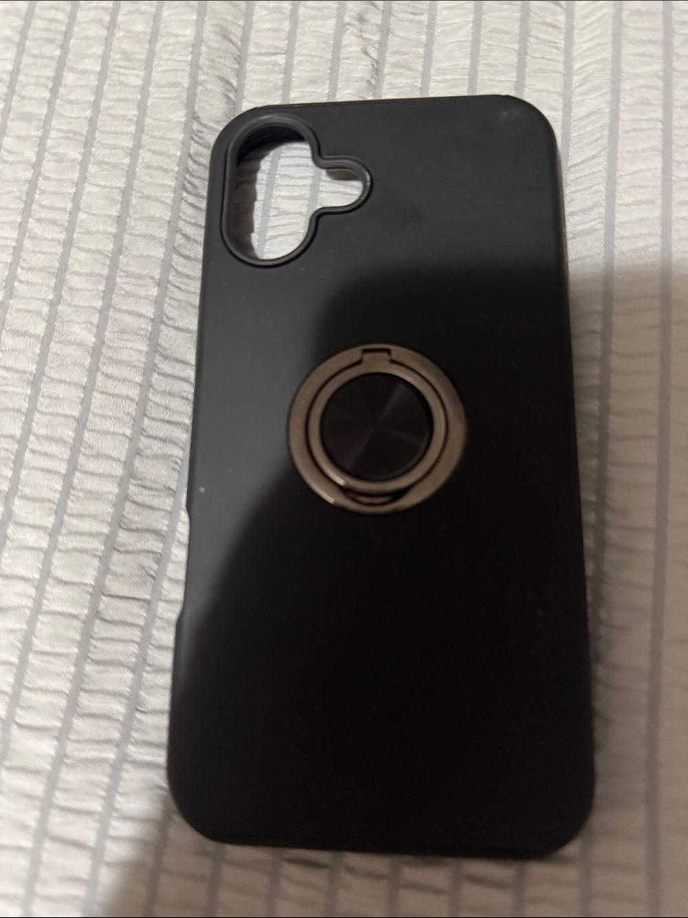 Black Phone Case with Ring Holder - for iPhone 16 plus Unbranded